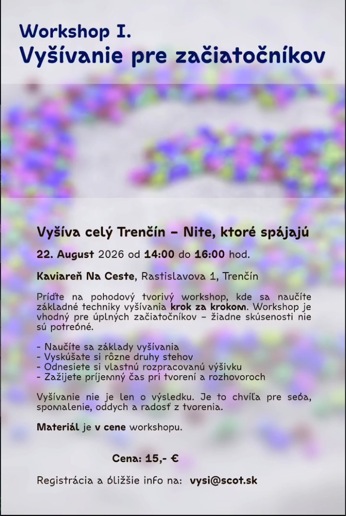 Workshop I. – Vyšívanie pre začiatočníkov